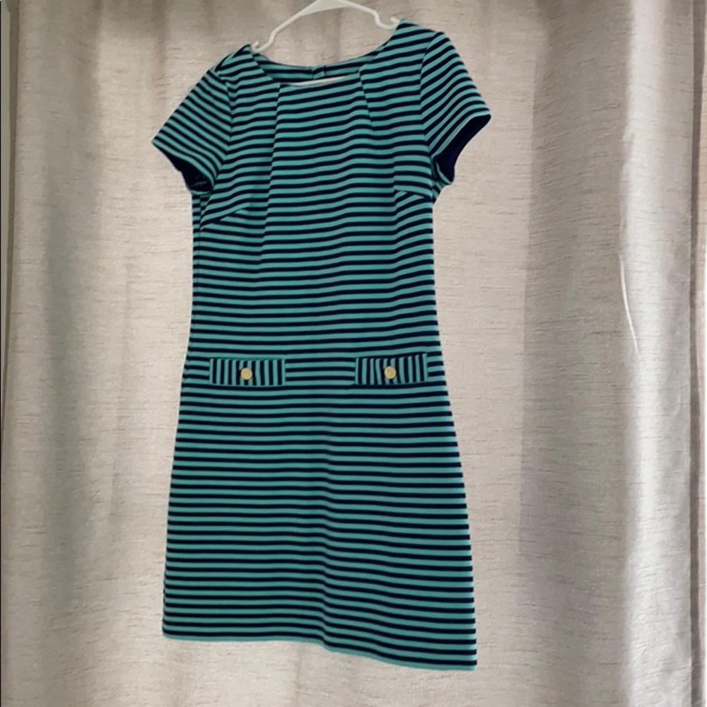 Lilly Pulitzer shift dress (teal and navy)